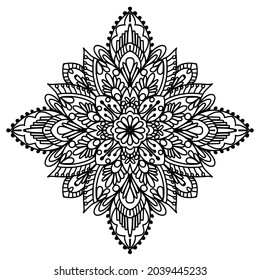 Mandala outline coloring page, kdp design, kdp book interior, free coloring book design, coloring page for adults, mandala design, free vector, mandala ornamentals design