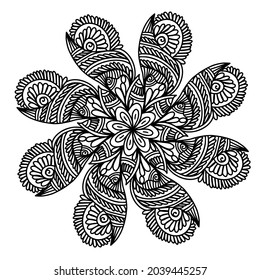 Mandala outline coloring page, kdp design, kdp book interior, free coloring book design, coloring page for adults, mandala design, free vector, mandala ornamentals design