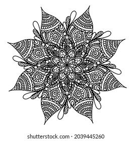 Mandala outline coloring page, kdp design, kdp book interior, free coloring book design, coloring page for adults, mandala design, free vector, mandala ornamentals design