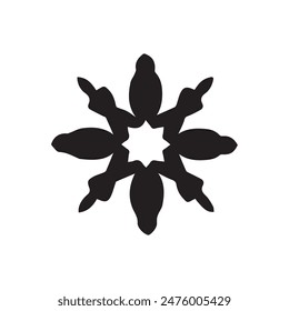 mandala outline icon and black pattern art design.