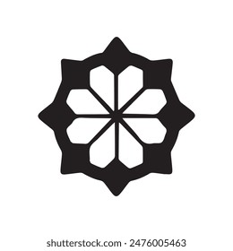 mandala outline icon and black pattern art design.