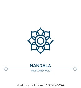 mandala outline vector icon. simple element illustration. mandala outline icon from editable india concept. can be used for web and mobile
