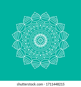 Mandala over a colored background. Floral pattern - Vector