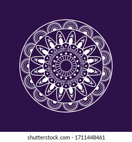 Mandala over a colored background. Floral pattern - Vector