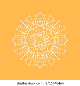 Mandala over a colored background. Floral pattern - Vector