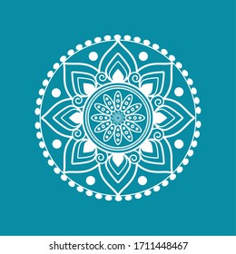 Mandala over a colored background. Floral pattern - Vector