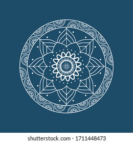 Mandala over a colored background. Floral pattern - Vector