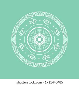 Mandala over a colored background. Floral pattern - Vector