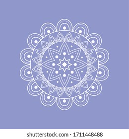 Mandala over a colored background. Floral pattern - Vector