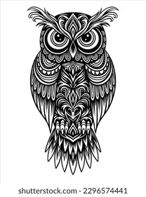 mandala owl ornament illustration design