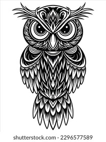 mandala owl ornament illustration design