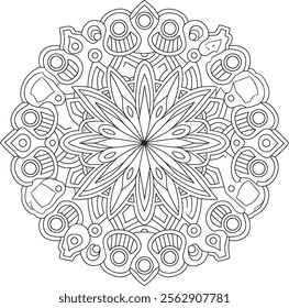 mandala, page, round, colouring, drawing, art, template, flower, vector, background, book, illustration, vintage, black, floral, pattern, black and white, luxury, sticker, simple, wallpaper, sun