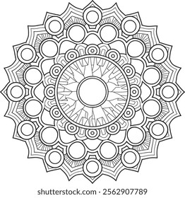 mandala, page, round, colouring, drawing, art, template, flower, vector, background, book, illustration, vintage, black, floral, pattern, black and white, luxury, sticker, simple, wallpaper, sun
