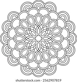 mandala, page, round, colouring, drawing, art, template, flower, vector, background, book, illustration, vintage, black, floral, pattern, black and white, luxury, sticker, simple, wallpaper, sun