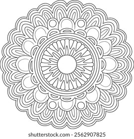 mandala, page, round, colouring, drawing, art, template, flower, vector, background, book, illustration, vintage, black, floral, pattern, black and white, luxury, sticker, simple, wallpaper, sun
