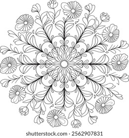 mandala, page, round, colouring, drawing, art, template, flower, vector, background, book, illustration, vintage, black, floral, pattern, black and white, luxury, sticker, simple, wallpaper, sun