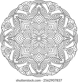 mandala, page, round, colouring, drawing, art, template, flower, vector, background, book, illustration, vintage, black, floral, pattern, black and white, luxury, sticker, simple, wallpaper, sun