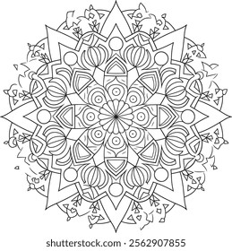 mandala, page, round, colouring, drawing, art, template, flower, vector, background, book, illustration, vintage, black, floral, pattern, black and white, luxury, sticker, simple, wallpaper, sun