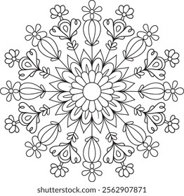 mandala, page, round, colouring, drawing, art, template, flower, vector, background, book, illustration, vintage, black, floral, pattern, black and white, luxury, sticker, simple, wallpaper, sun