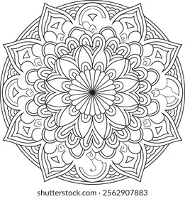 mandala, page, round, colouring, drawing, art, template, flower, vector, background, book, illustration, vintage, black, floral, pattern, black and white, luxury, sticker, simple, wallpaper, sun