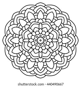 Mandala Painting Coloring Stock Vector (Royalty Free) 440490667 ...