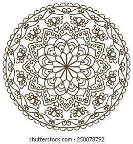 Mandala For Painting. Vector Ethnic Oriental Circle Ornament. 