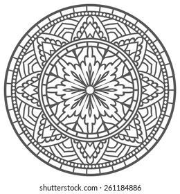 Mandala For Painting. Vector Ethnic Oriental Circle Ornament. 