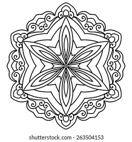 Mandala For Painting. Vector Ethnic Oriental Circle Ornament. 
