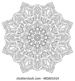 Mandala For Painting. Vector Ethnic Oriental Circle Ornament. Great for Antistress Coloring Book