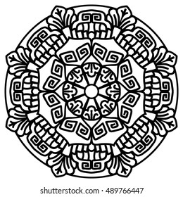 Mandala For Painting. Vector Ethnic Oriental Circle Ornament. Great for Antistress Coloring Book, Artmeditation.
