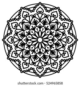 Mandala For Painting. Vector Ethnic Oriental Circle Ornament. Great for Antistress Coloring Book, Artmeditation.
