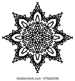Mandala For Painting. Vector Ethnic Oriental Circle Ornament. Great for Antistress Coloring Book, Artmeditation.