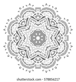 Mandala For Painting. Vector Ethnic Oriental Circle Ornament. Great for Anti stress Coloring Book, Art meditation.