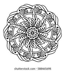 Paisley Buta Hand Drawn Monochrome Pattern Stock Vector (Royalty Free ...