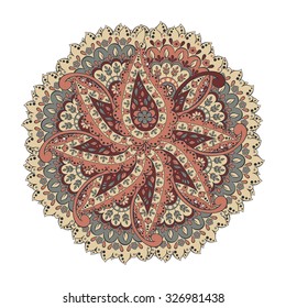 mandala with paisley ornament. isolated vector design element