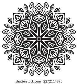 Mandala pattern abstract floral ornament