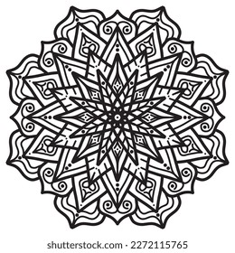 Mandala pattern abstract floral ornament