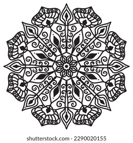 Mandala pattern abstract floral ornament