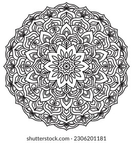 Mandala pattern abstract floral ornament	
