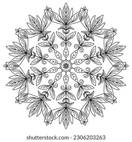 Mandala pattern abstract floral ornament	
