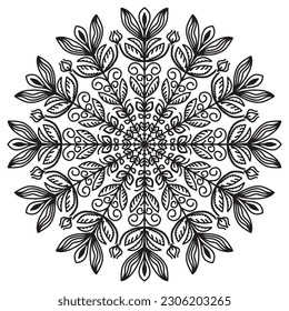 Mandala pattern abstract floral ornament	
