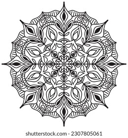 Mandala pattern abstract floral ornament