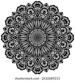 Padrão Mandala em estilo tailandês aplicado. Mandala de doodle desenhado à mão vetor. Mandala étnica com ornamento tribal colorido.  
