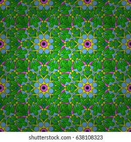 Mandala pattern. Arabic Vintage decorative ornament. Vector Mandala colored on background. East, Islam, Thai, Indian, ottoman motifs. Tribal, ethnic texture. Orient, symmetry lace, meditation symbol.