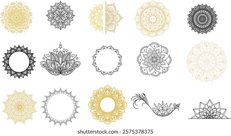 Mandala pattern art abstract flower in colorful mandalas scrubs buddhist background vector illustration