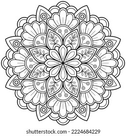 Mandala pattern for Art on the wall Coloring book Lace pattern Tattoo print Design for a wallpaper Paint shirt and tile Stencil Sticker Design Cards Textured decorative ornament. on white background