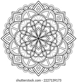 Mandala pattern for Art on the wall Coloring book Lace pattern Tattoo print Design for a wallpaper Paint shirt and tile Stencil Sticker Design Cards Textured decorative ornament. on white background