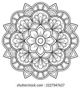 Mandala pattern for Art on the wall Coloring book Lace pattern Tattoo print Design for a wallpaper Paint shirt and tile Stencil Sticker Design Cards Textured decorative ornament. on white background