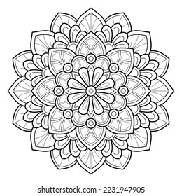 Mandala pattern for Art on the wall Coloring book Lace pattern Tattoo print Design for a wallpaper Paint shirt and tile Stencil Sticker Design Cards Textured decorative ornament. on white background