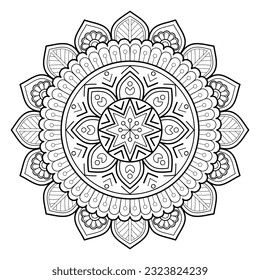 Mandala Muster für Kunst an der Wand. Farbige Buchseite. Spitzen-Muster der Tattoo Tapete Paint Shirt Fliesenstift Sticker Design Karten Texturiert .Dekorative Kreis Ornament im ethnisch-orientalischen Stil